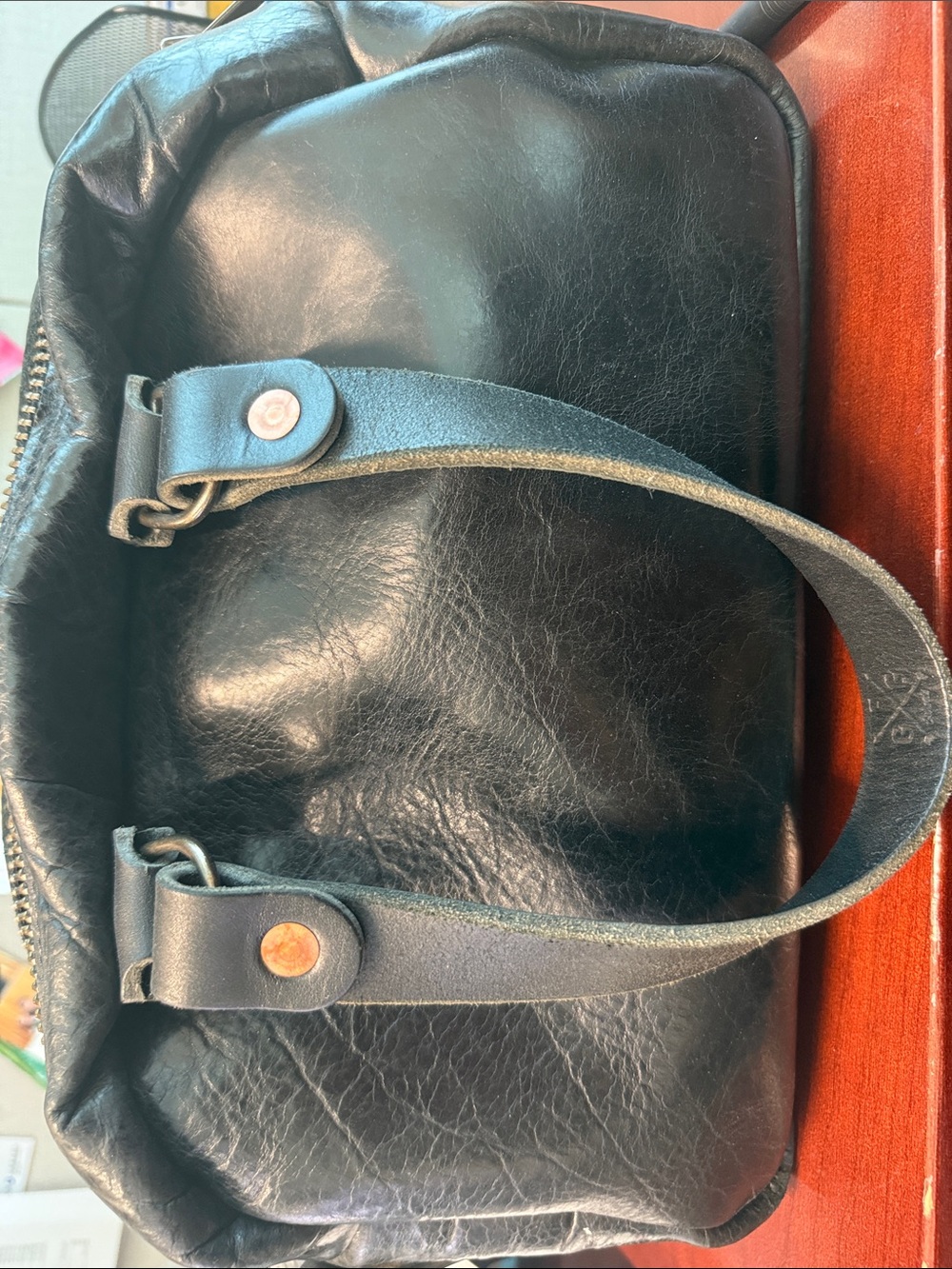 Black bison cross body Hoffman in size medium - Picture 2 of 4